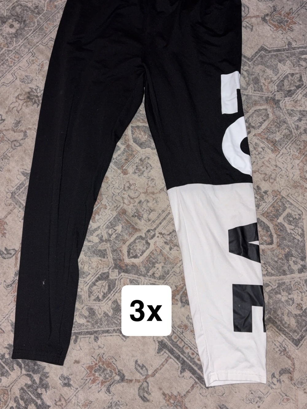 Black and White Colorblock Leggings